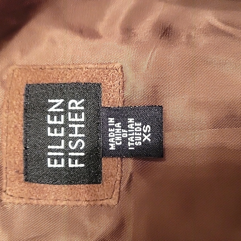 Eileen Fisher Brown Goat Suede Jacket XS - Picture 3 of 5